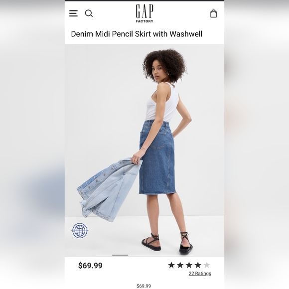 GAP Denim midi pencil skirt - Picture 2 of 8